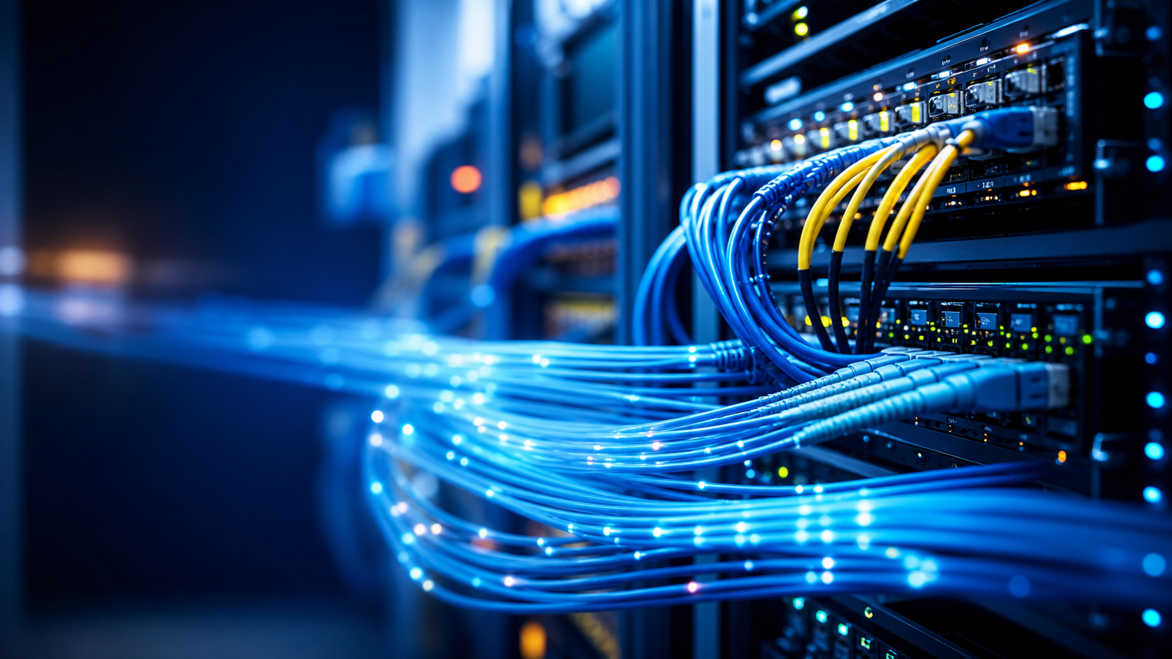 Paneles y cableado de fibra optica profesional